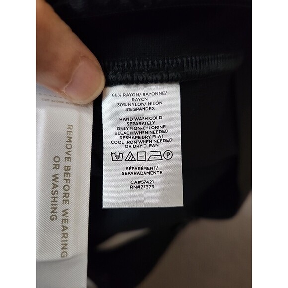 Ann Taylor Side Zip Ankle Pant Women L Black Velvet Leopard Print Bi-Stretch NEW - Picture 7 of 8